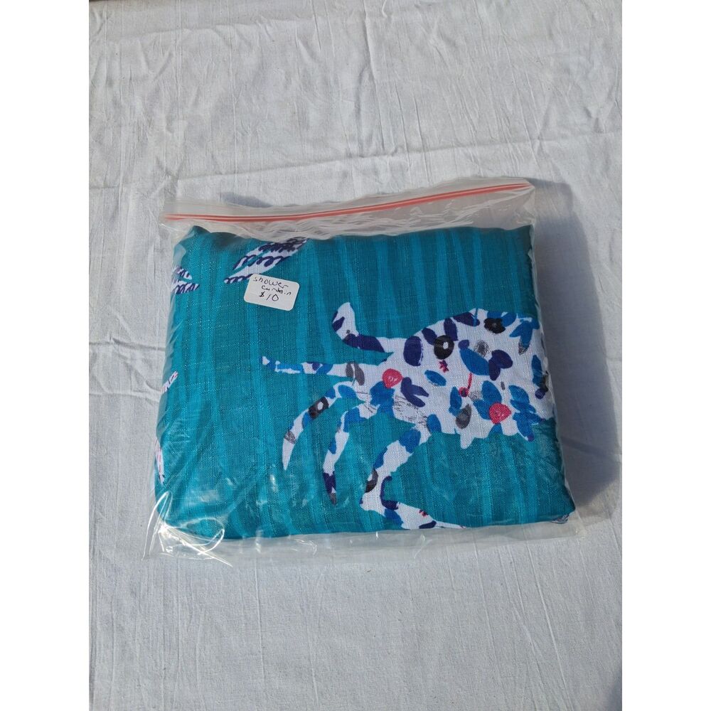 Crab print shower curtain
